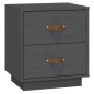 vidaXL Nachttisch Grau 40x34x45 cm Massivholz Kiefer vidaXL Nachttisch Grau 40x34x45 cm Massivholz Kiefer