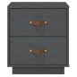 vidaXL Nachttisch Grau 40x34x45 cm Massivholz Kiefer vidaXL Nachttisch Grau 40x34x45 cm Massivholz Kiefer
