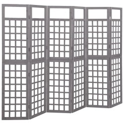 vidaXL 6-tlg. Paravent/Spalier Massivholz Tanne Grau 242,5x180 cm
