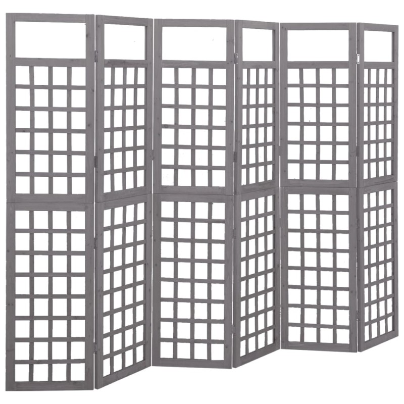 vidaXL 6-tlg. Paravent/Spalier Massivholz Tanne Grau 242,5x180 cm vidaXL 6-tlg. Paravent/Spalier Massivholz Tanne Grau 242,5x180 cm