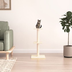 Kratzbaum mit Sisal-Kratzsäulen Creme 73 cm
