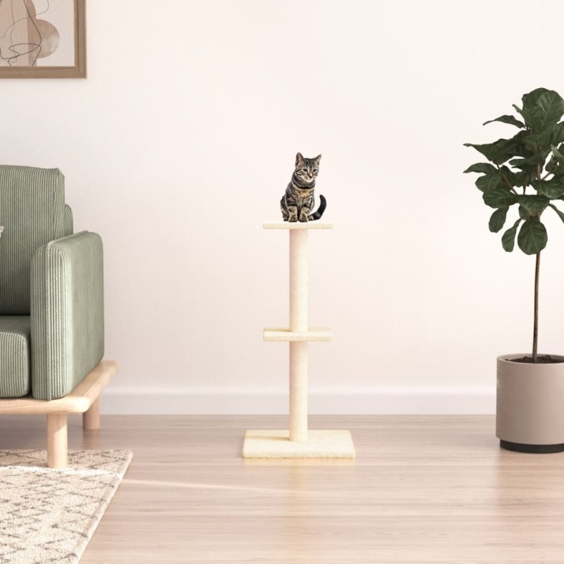 Kratzbaum mit Sisal-Kratzsäulen Creme 73 cm Kratzbaum mit Sisal-Kratzsäulen Creme 73 cm