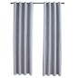 vidaXL Verdunkelungsvorhänge mit Metallösen 2 Stk. Grau 140x225 cm vidaXL Verdunkelungsvorhänge mit Metallösen 2 Stk. Grau 140x225 cm