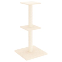 Kratzbaum mit Sisal-Kratzsäulen Creme 73 cm