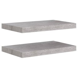 vidaXL Schweberegale 2 Stk. Betongrau 50x23x3,8 cm MDF