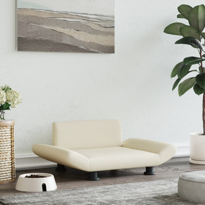 vidaXL Hundebett Creme 70x45x28 cm Kunstleder vidaXL Hundebett Creme 70x45x28 cm Kunstleder