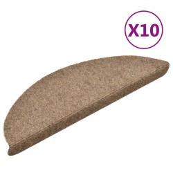vidaXL Selbstklebende Treppenmatten 10 Stk. Creme 56x17x3cm Nadelvlies