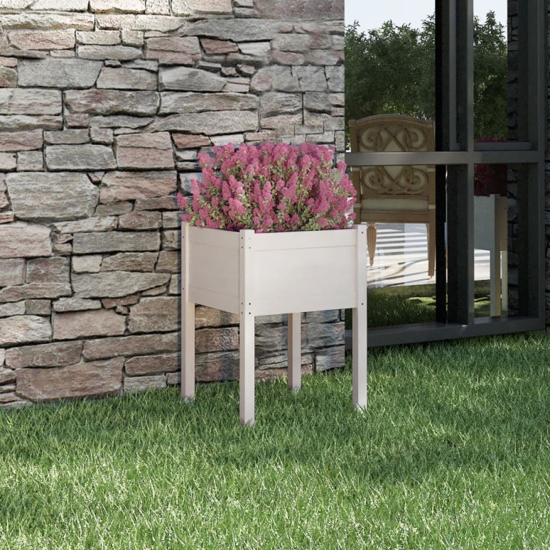 vidaXL Pflanzkübel Weiß 50x50x70 cm Massivholz Kiefer vidaXL Pflanzkübel Weiß 50x50x70 cm Massivholz Kiefer
