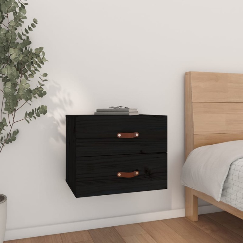 vidaXL Wand-Nachttisch Schwarz 50x36x40 cm vidaXL Wand-Nachttisch Schwarz 50x36x40 cm