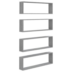 vidaXL Wandregale 4 Stk. Grau Sonoma 100x15x30 cm Holzwerkstoff