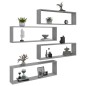 vidaXL Wandregale 4 Stk. Grau Sonoma 100x15x30 cm Holzwerkstoff vidaXL Wandregale 4 Stk. Grau Sonoma 100x15x30 cm Holzwerkstoff