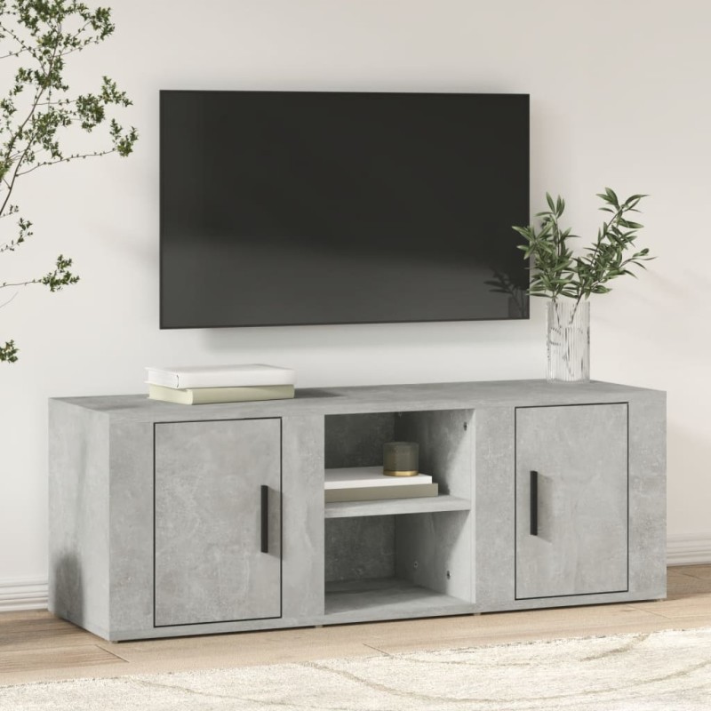 vidaXL TV-Schrank Betongrau 100x31,5x35 cm Holzwerkstoff vidaXL TV-Schrank Betongrau 100x31,5x35 cm Holzwerkstoff