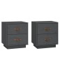 vidaXL Nachttische 2 Stk. Grau 40x34x45 cm Massivholz Kiefer vidaXL Nachttische 2 Stk. Grau 40x34x45 cm Massivholz Kiefer