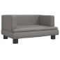 Hundebett Grau 60x40x30 cm Kunstleder Hundebett Grau 60x40x30 cm Kunstleder