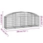 vidaXL Gabione mit Hochbogen 200x50x60/80 cm Verzinktes Eisen vidaXL Gabione mit Hochbogen 200x50x60/80 cm Verzinktes Eisen