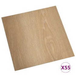 vidaXL PVC-Fliesen Selbstklebend 55 Stk. 5,11 m² Braun
