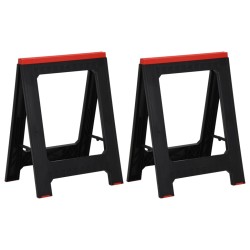 vidaXL Arbeitsböcke 2 Stk. Klappbar Schwarz & Rot Polypropylen 350 kg