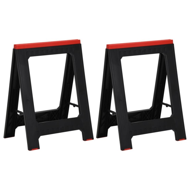 vidaXL Arbeitsböcke 2 Stk. Klappbar Schwarz & Rot Polypropylen 350 kg vidaXL Arbeitsböcke 2 Stk. Klappbar Schwarz & Rot Polypropylen 350 kg