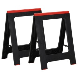 vidaXL Arbeitsböcke 2 Stk. Klappbar Schwarz & Rot Polypropylen 350 kg