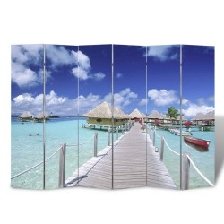 vidaXL Raumteiler klappbar 217x170 cm Strand 