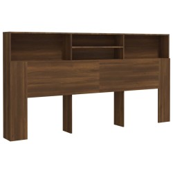 vidaXL Kopfteil mit Ablagen Braun Eichen-Optik 200x19x103,5 cm