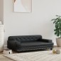 Hundebett Schwarz 90x53x30 cm Kunstleder Hundebett Schwarz 90x53x30 cm Kunstleder