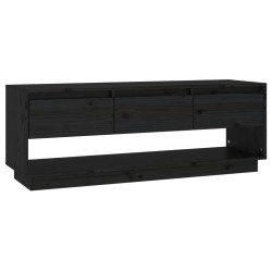 vidaXL TV-Schrank Schwarz 110,5x34x40 cm Massivholz Kiefer