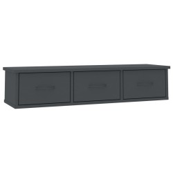 vidaXL Wand-Schubladenregal Grau 88x26x18,5 cm Holzwerkstoff