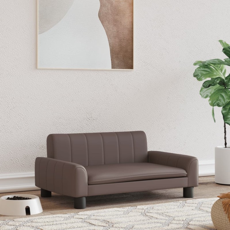 Hundebett Braun 70x45x30 cm Kunstleder Hundebett Braun 70x45x30 cm Kunstleder