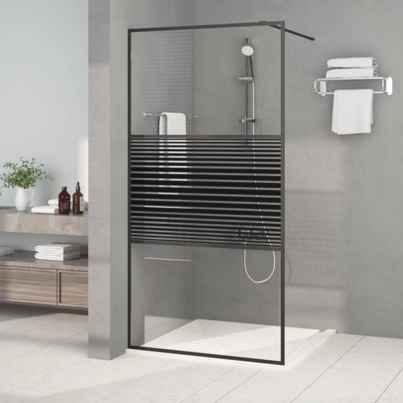 vidaXL Duschwand für Begehbare Dusche Schwarz 100x195 cm ESG-Glas Klar vidaXL Duschwand für Begehbare Dusche Schwarz 100x195 cm ESG-Glas Klar