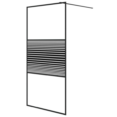 vidaXL Duschwand für Begehbare Dusche Schwarz 100x195 cm ESG-Glas Klar