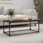 vidaXL Couchtisch Räuchereiche 102x50x40 cm Holzwerkstoff und Eisen vidaXL Couchtisch Räuchereiche 102x50x40 cm Holzwerkstoff und Eisen