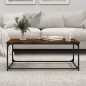 vidaXL Couchtisch Räuchereiche 102x50x40 cm Holzwerkstoff und Eisen vidaXL Couchtisch Räuchereiche 102x50x40 cm Holzwerkstoff und Eisen