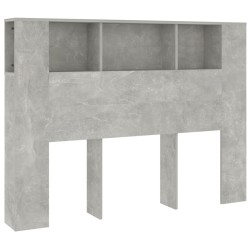 vidaXL Kopfteil mit Ablagen Betongrau 140x18,5x104,5 cm
