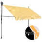 vidaXL Einziehbare Markise Handbetrieben mit LED 250 cm Weiß Orange vidaXL Einziehbare Markise Handbetrieben mit LED 250 cm Weiß Orange