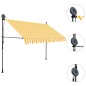 vidaXL Einziehbare Markise Handbetrieben mit LED 250 cm Weiß Orange vidaXL Einziehbare Markise Handbetrieben mit LED 250 cm Weiß Orange
