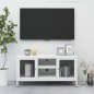 vidaXL TV-Schrank Weiß 105x35x52 cm Stahl und Glas vidaXL TV-Schrank Weiß 105x35x52 cm Stahl und Glas
