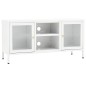 vidaXL TV-Schrank Weiß 105x35x52 cm Stahl und Glas vidaXL TV-Schrank Weiß 105x35x52 cm Stahl und Glas