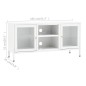 vidaXL TV-Schrank Weiß 105x35x52 cm Stahl und Glas vidaXL TV-Schrank Weiß 105x35x52 cm Stahl und Glas