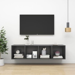 vidaXL TV-Wandschrank Grau 37x37x142,5 cm Holzwerkstoff