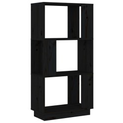 vidaXL Bücherregal/Raumteiler Schwarz 51x25x101 cm Massivholz Kiefer