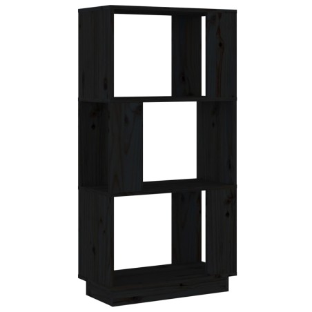 vidaXL Bücherregal/Raumteiler Schwarz 51x25x101 cm Massivholz Kiefer