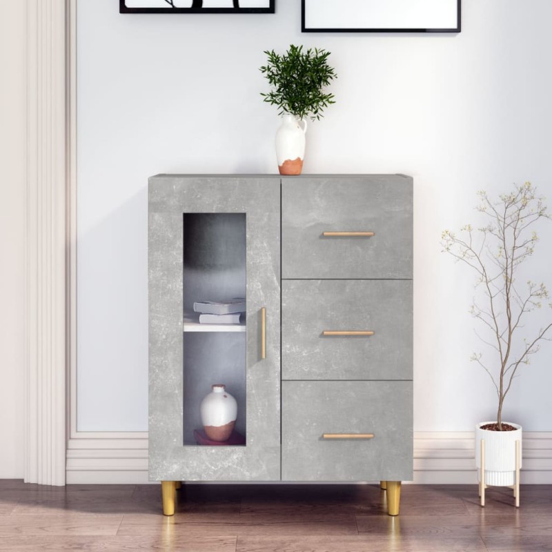 vidaXL Sideboard Betongrau 69,5x34x90 cm Holzwerkstoff vidaXL Sideboard Betongrau 69,5x34x90 cm Holzwerkstoff