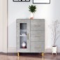 vidaXL Sideboard Betongrau 69,5x34x90 cm Holzwerkstoff vidaXL Sideboard Betongrau 69,5x34x90 cm Holzwerkstoff