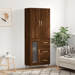 Highboard Braun Eichen-Optik 69,5x34x180 cm Holzwerkstoff