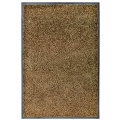 vidaXL Fußmatte Waschbar Braun 60x90 cm 
