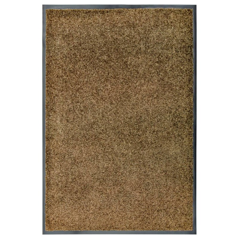 vidaXL Fußmatte Waschbar Braun 60x90 cm vidaXL Fußmatte Waschbar Braun 60x90 cm