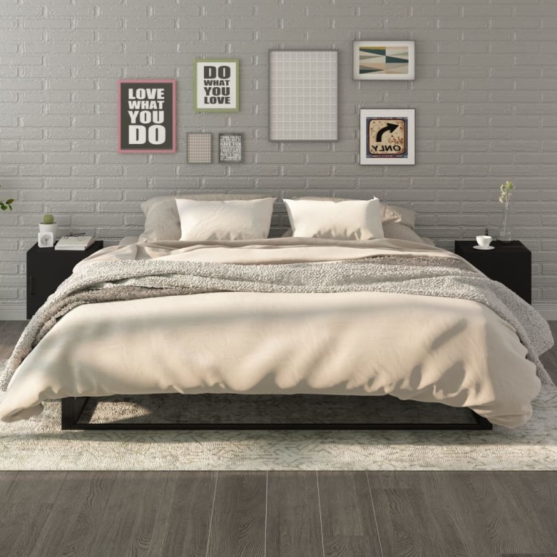 vidaXL Nachttische 2 Stk. Schwarz Holzwerkstoff vidaXL Nachttische 2 Stk. Schwarz Holzwerkstoff