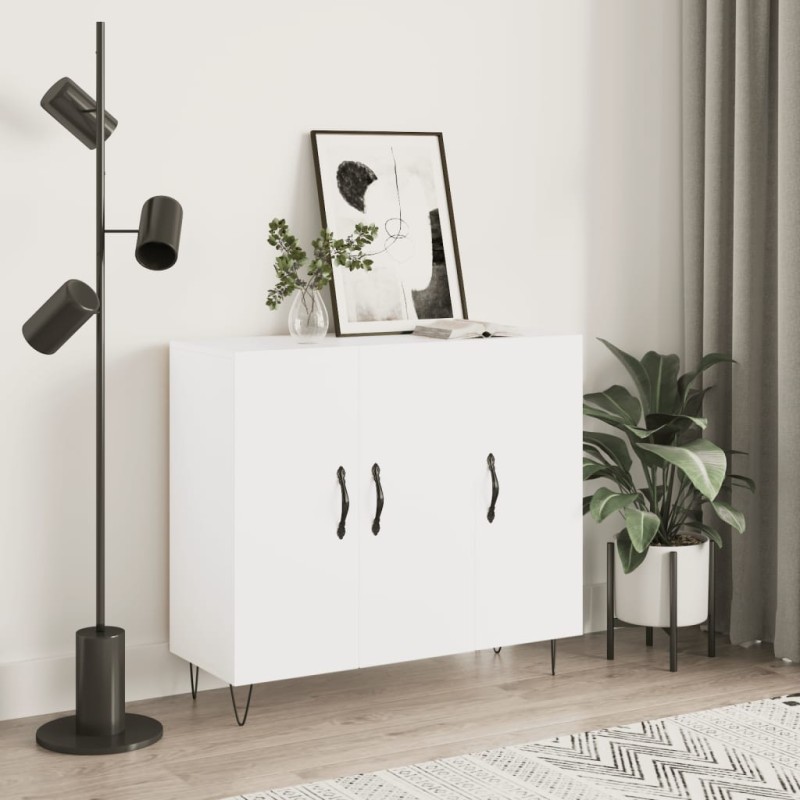 vidaXL Sideboard Weiß 90x34x80 cm Holzwerkstoff vidaXL Sideboard Weiß 90x34x80 cm Holzwerkstoff