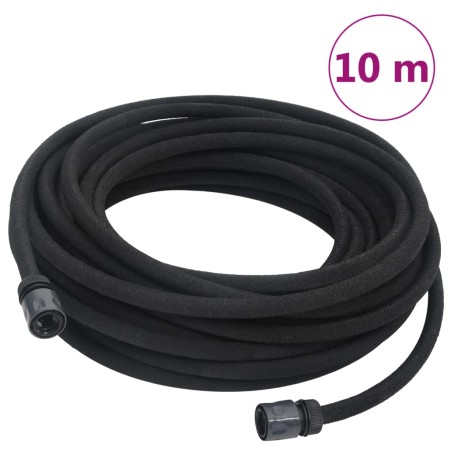 vidaXL Tropfschlauch Schwarz 0,6" 10 m Gummi